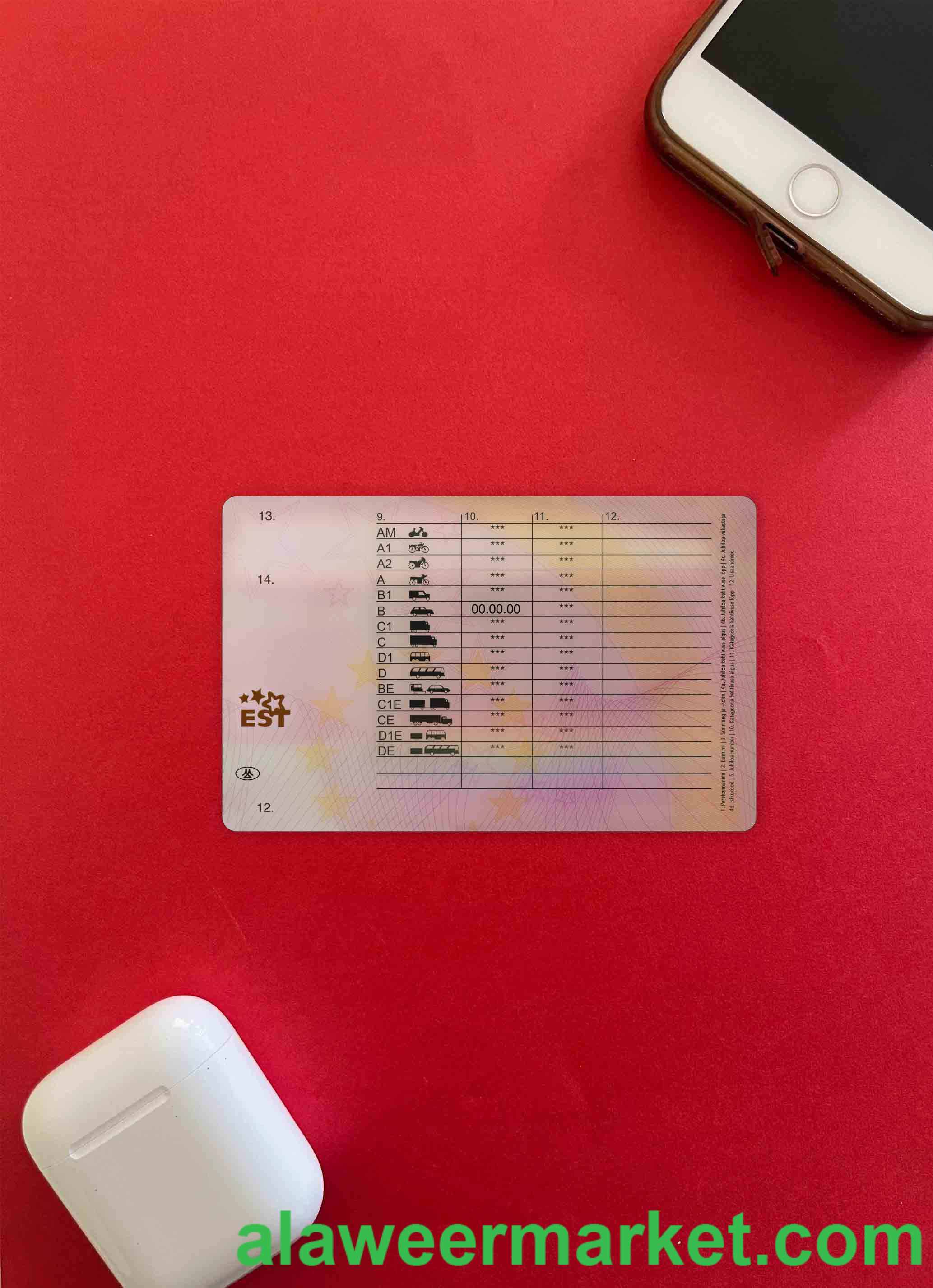 Estonia driving license photolook BACK